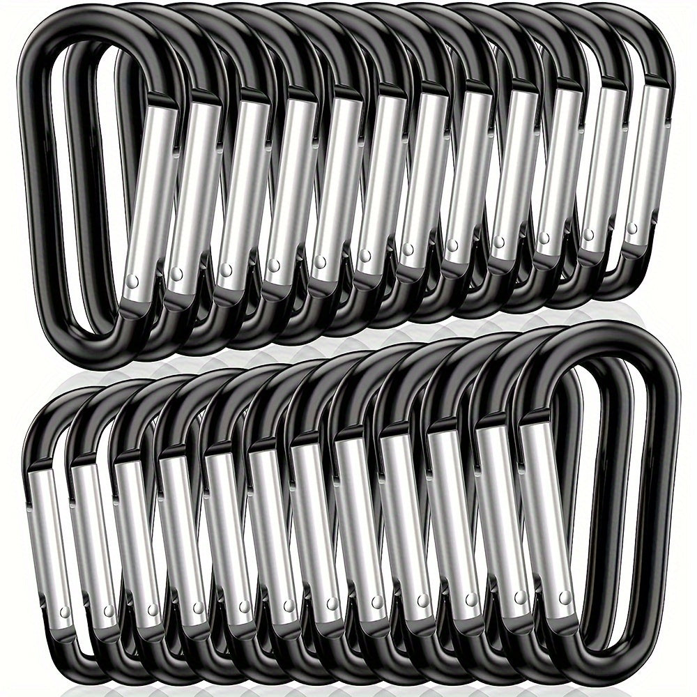 24pcs Aluminum D Ring Carabiner Keychain for Outdoor Camping Hiking