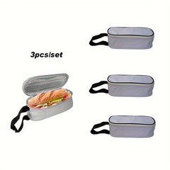 3pc Mini Thermal Insulated Lunch Pouch Portable Cooler Tote Bag Food Storage Bag