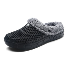 Men's Warm Fleece Cozy Slides Slippers Comfortable Non slip Home Shoes