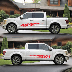 2PCS 4x4 Off Road Fire Totems Stripe Vinyl Stickers