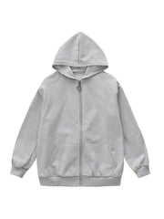 Boys Zip Up Hooded Sweatshirt Long Sleeve Hoodies With Pockets