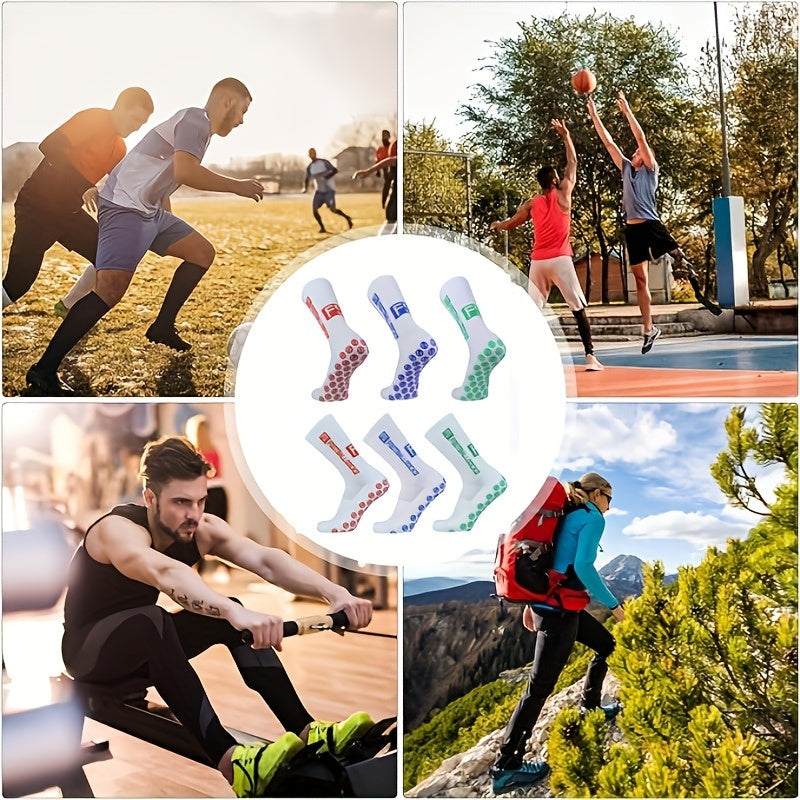 Men's Non Slip Athletic Mid Crew Sport Socks
