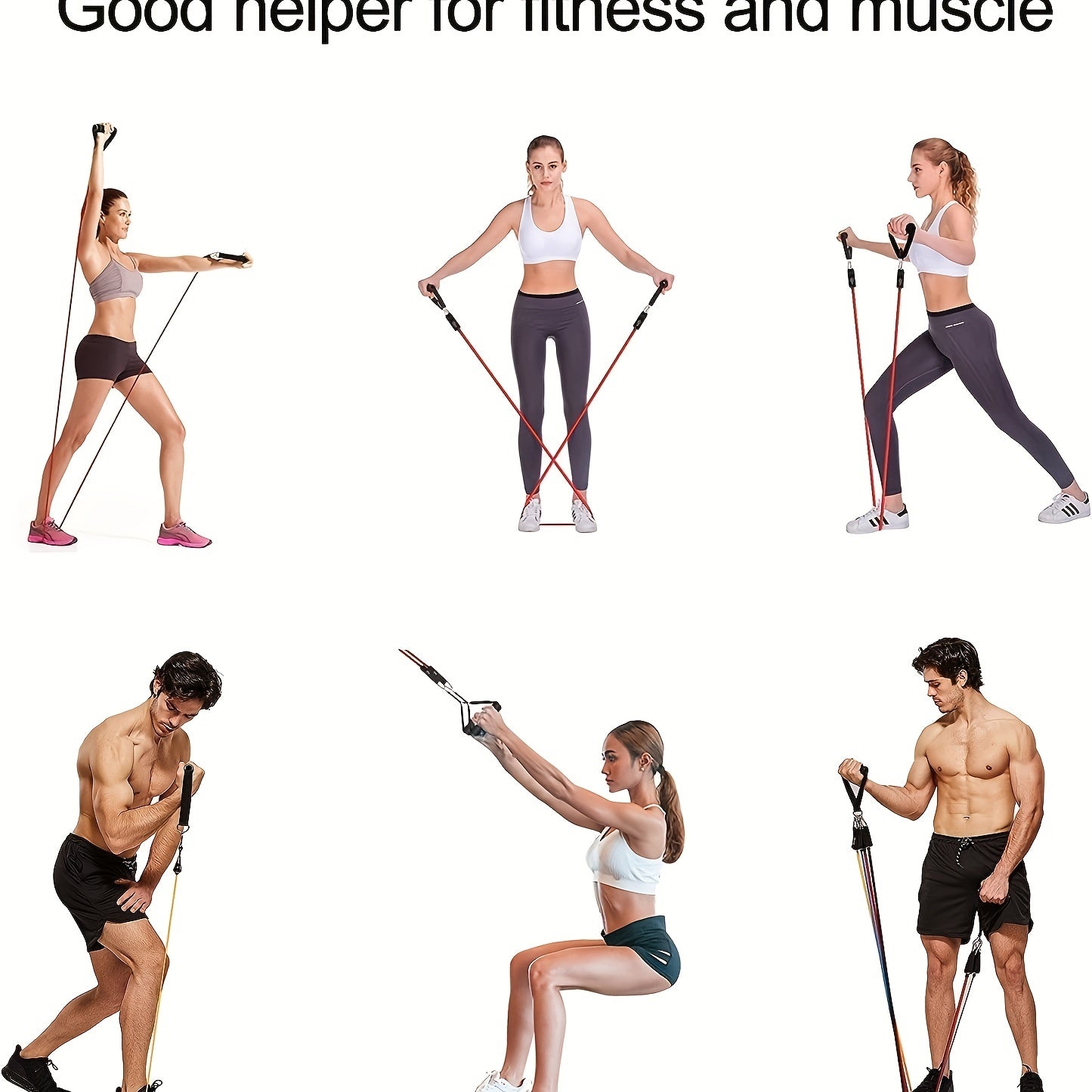 Resistance Bands Set Handles Legs & Ankle Straps for Training & Therapy