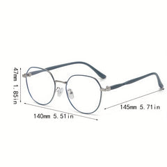 Metal Round Frame Light Blocking Glasses Spectacles Lens