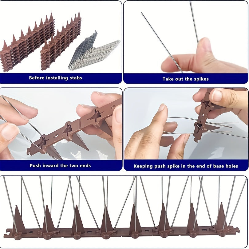 Bird Spikes Outdoor Bird Repellent, 6 Packs