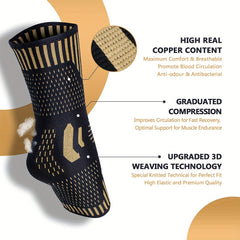 Copper Ankle Brace Support, 1 Pair Compression Sleeve Socks