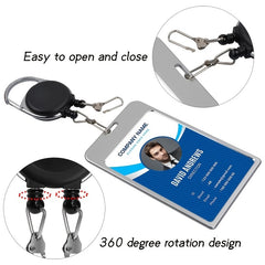 2pcs Retractable Key Chain 360 Rotation Easy Access Security