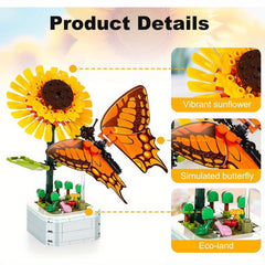 219pcs Flower Bonsai Butterfly Building Blocks Set for Living Room Bedroom