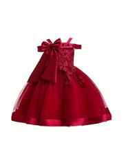 Girls' One Shoulder Formal Dress Beaded Flower Girl Wedding Dress