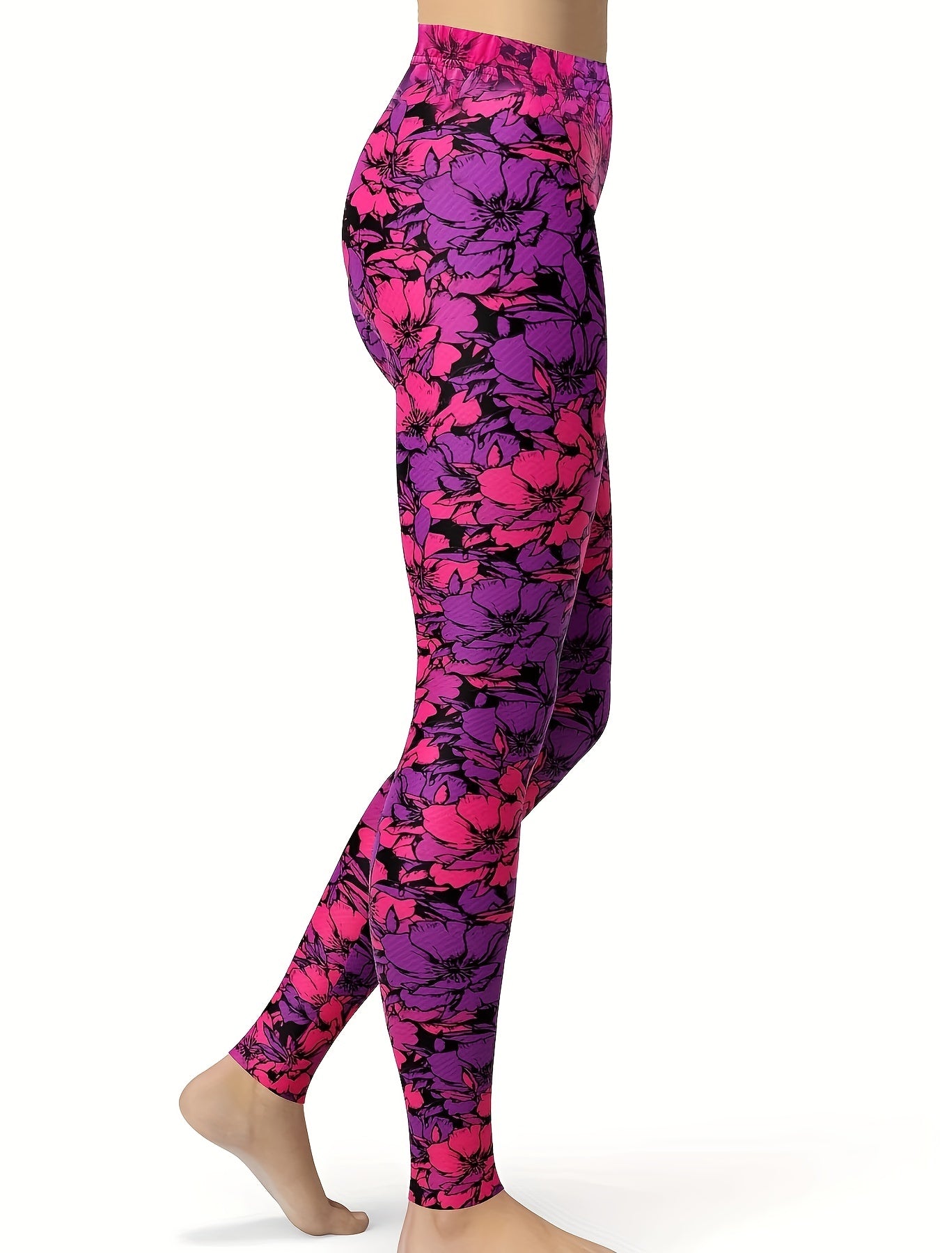 Floral Print Lifting Leggings Casual Sporty Skinny Leggings Women's Clothing