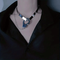 Gothic Punk Handcuffs Collarbone Chain Necklace