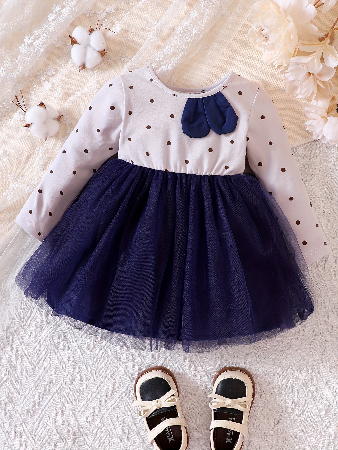 Sweet Knitted Baby Girls Mesh Dress Party Princess Dress