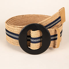 Round Buckle Belt Dress Woven Belt Boho For Casual Festive Party