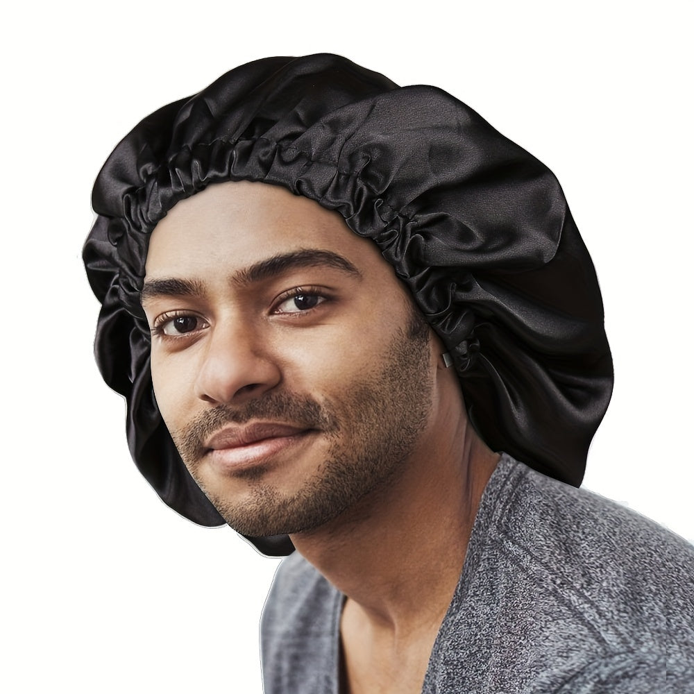 Adjustable Extra Large Satin Bonnet Silk Cap for Men and Women