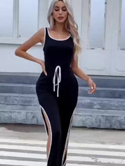 Sleeveless Lounge Jumpsuit Round Neck Women's Loungewear