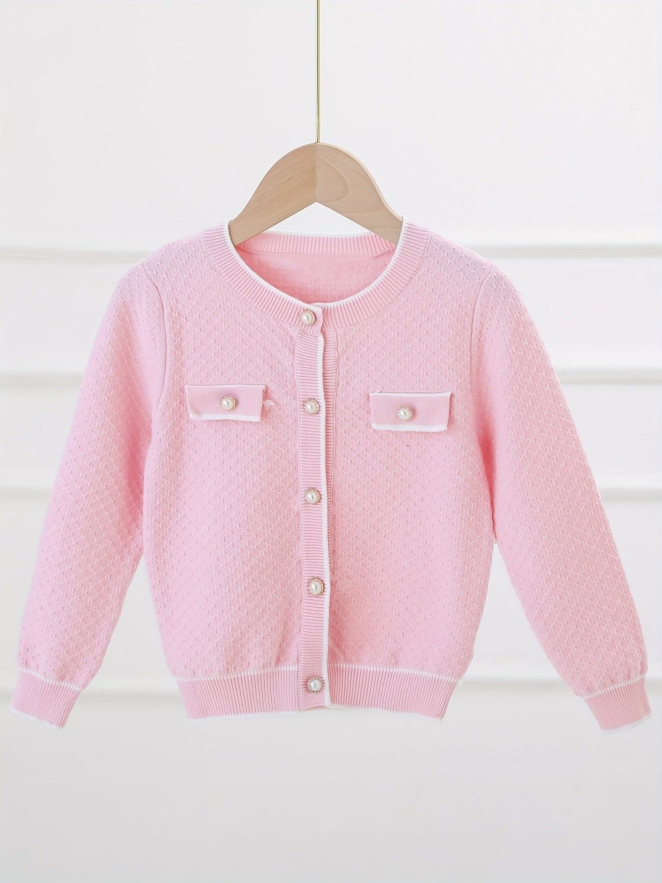 Girls' Grace Pearl Button Knit Cardigan Jacket