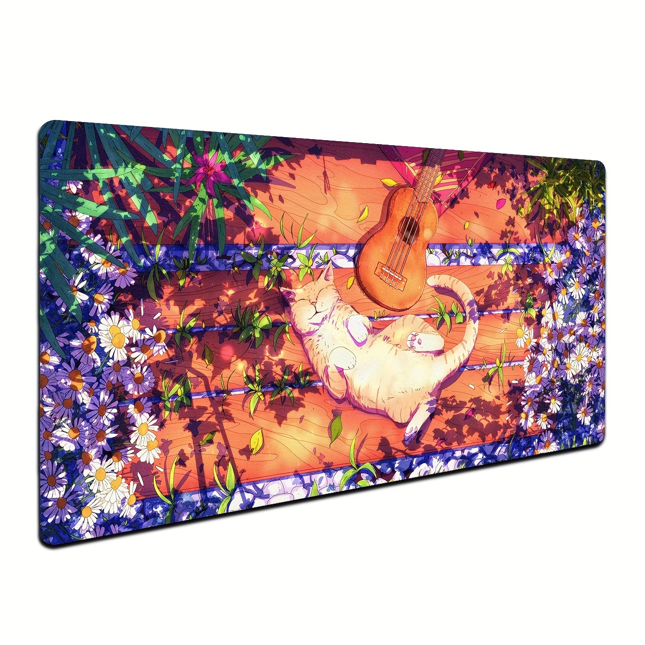 Leisure Music Cat Gaming Mousepad Desk Mat Large 60 X 35 Non Slip Rubber Base
