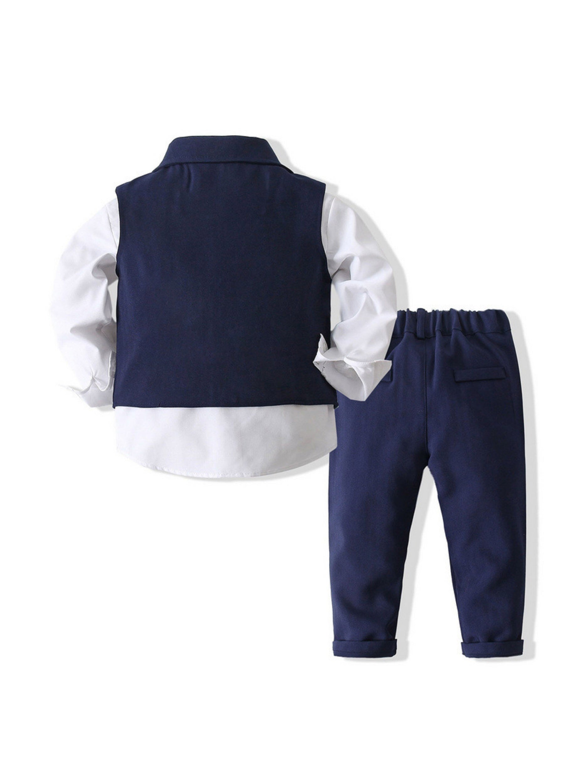 Boys Gentleman Outfits Long Sleeve Shirt&Pants&Vest Set
