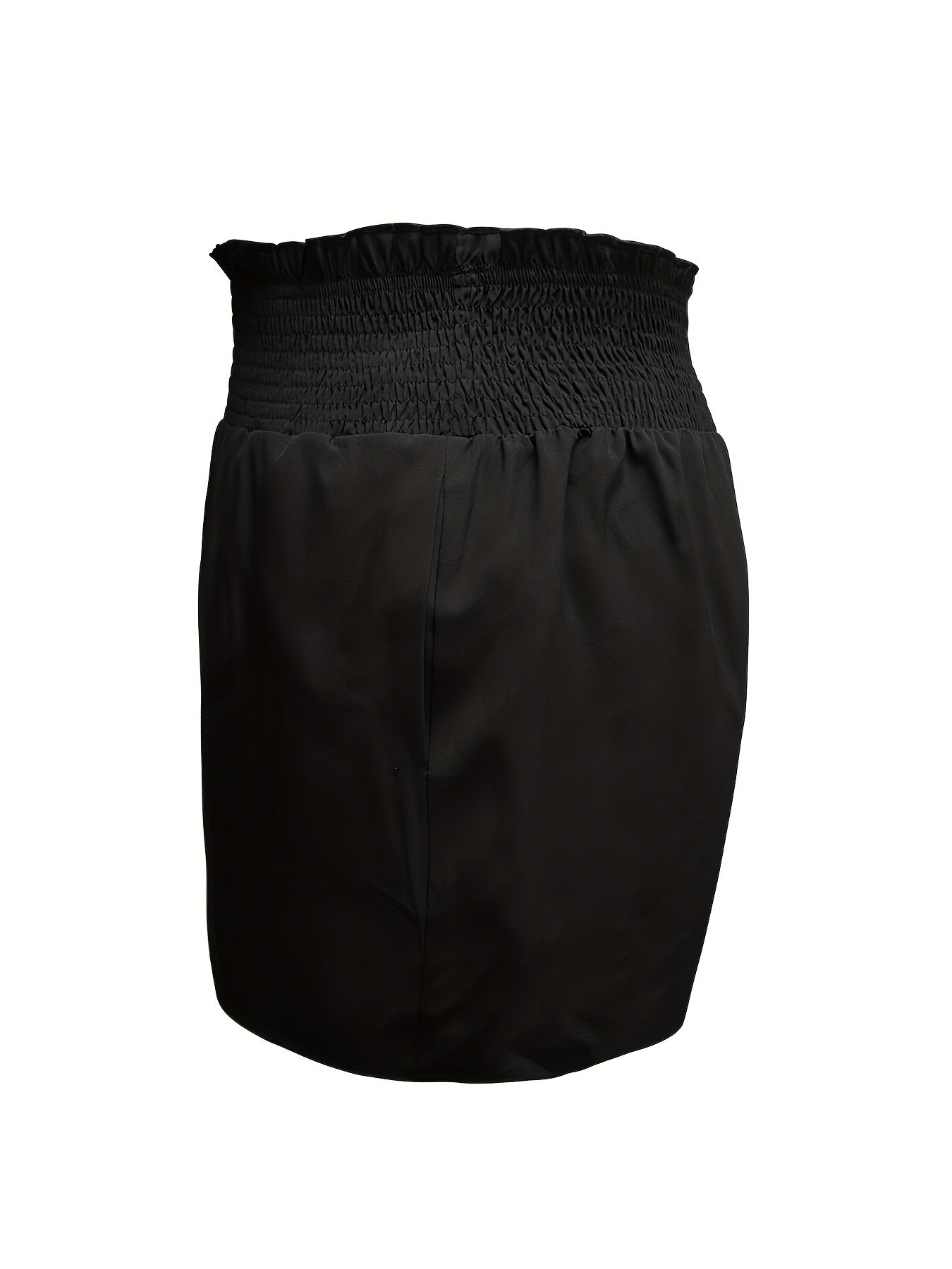 Casual Shorts Women's Plus Solid Elastic Waist Shorts