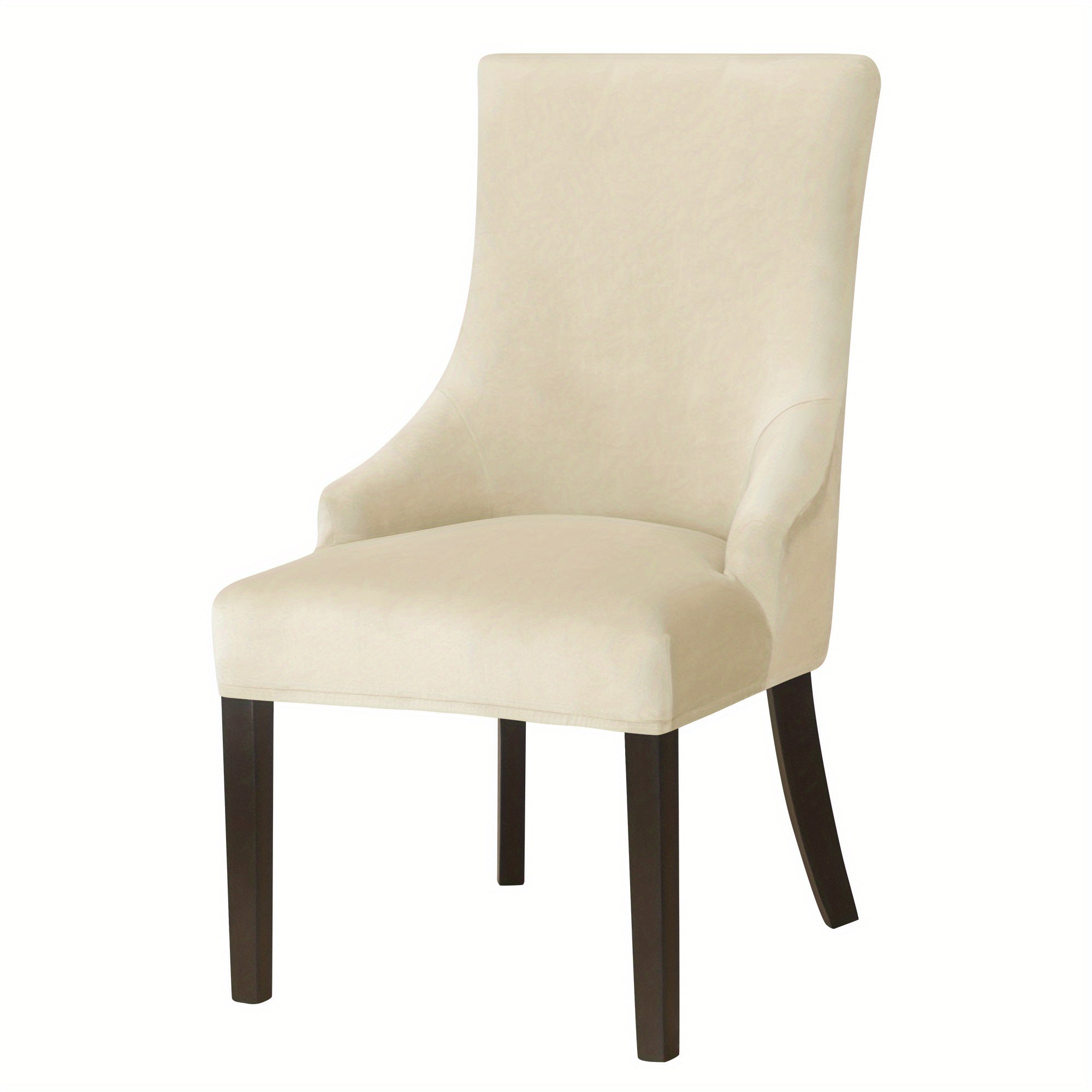 1pc Velvet Small Armrest Dining Chair Slipcover Furniture Protector