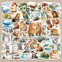 50pcs Animal Series Stickers for Guitar Skateboard Phone Laptop DIY Stickers