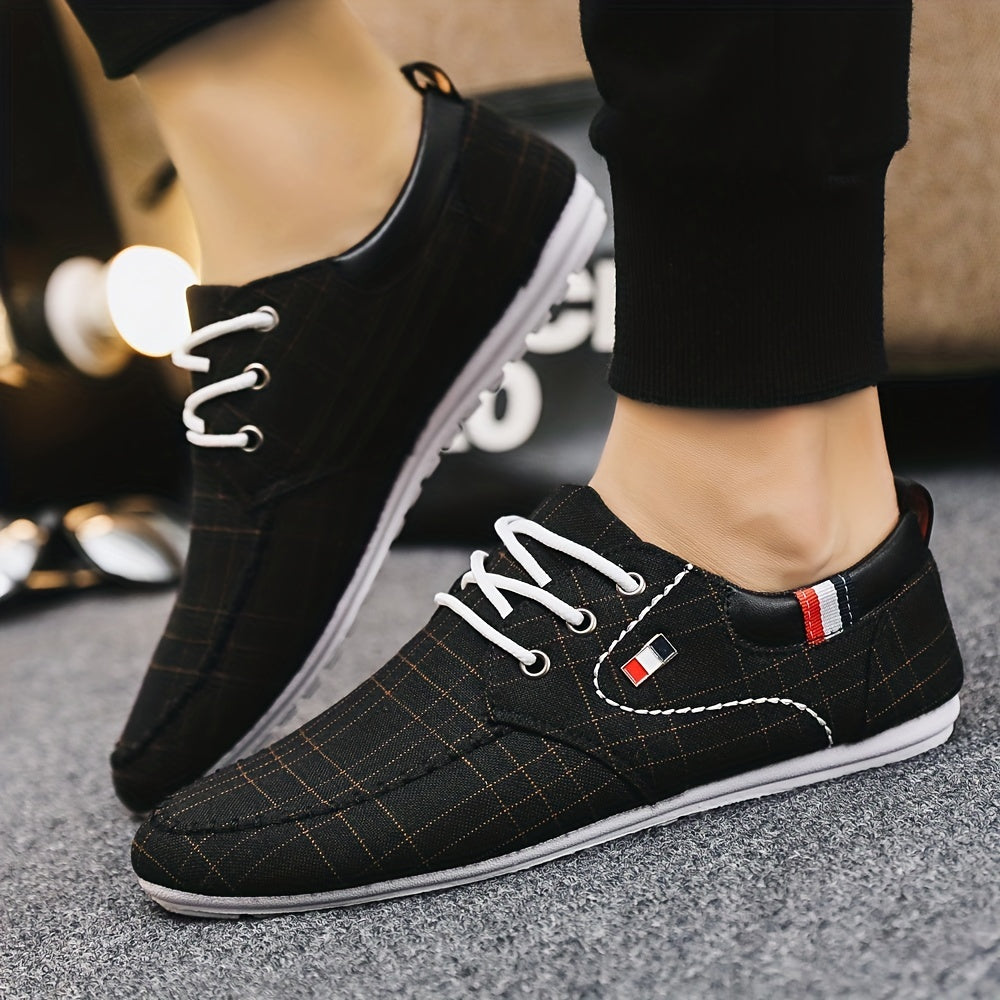 Men's Lace up Loafer Shoes Breathable Lightweight Non slip Slip On Shoes