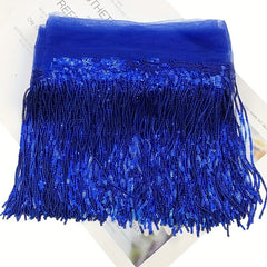 Leaf Sequin Tassels Fringe Trim 5yd DIY Sewing Costume Curtain Decoration