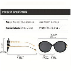 Gradient Frame Sunglasses Leaf Metal Temple UV400