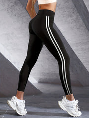 Solid Cropped Yoga Leggings Sports Fitness Running & High Stretchy Pants