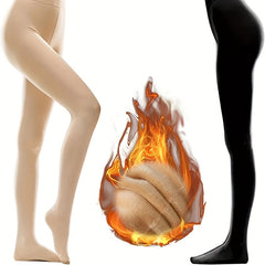 Winter Plush Lined Tights For Women - High Waisted Leggings