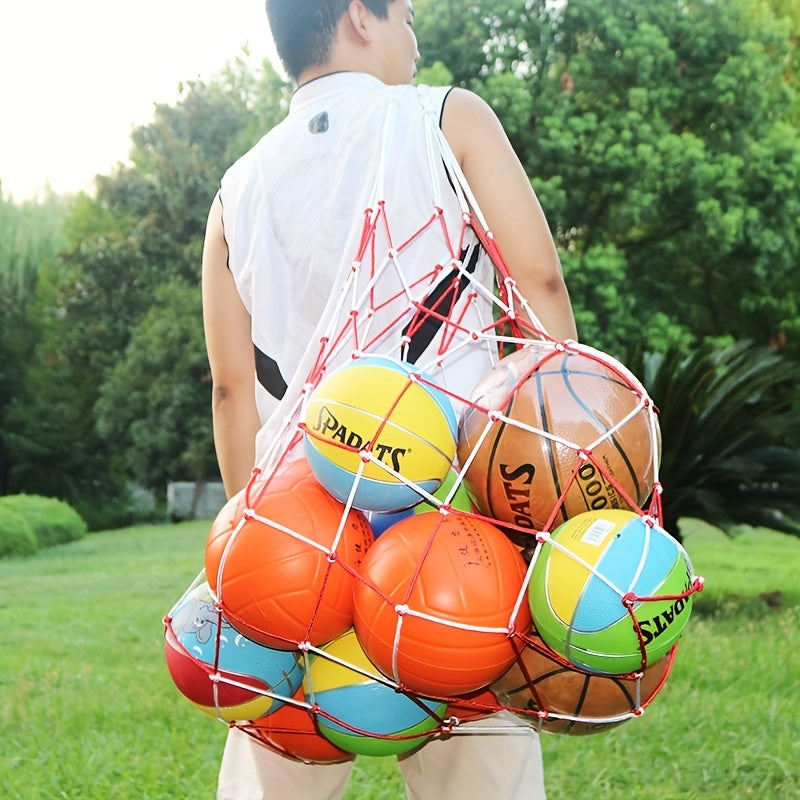 Large Capacity Sports Ball Net Bag for Basketball Football Volleyball Rugby