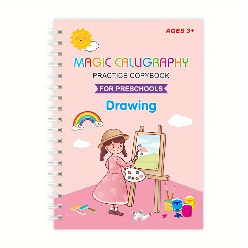 4pcs Reusable Magic Practice Copy Book