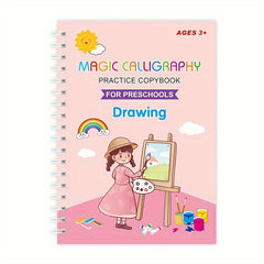 4pcs Reusable Magic Practice Copy Book