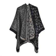 Thicken Warm Slit Shawl Large Printed Casual Shawl Wraps