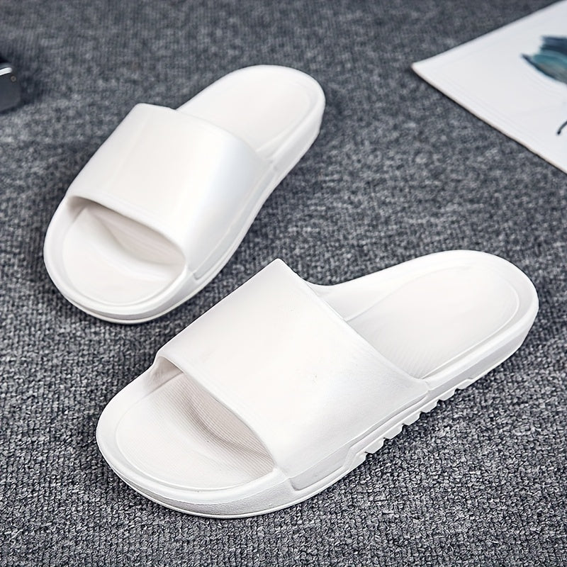 Men's Non Slip Pillow Slides Open Toe Slippers for Indoor Outdoor Beach Shower