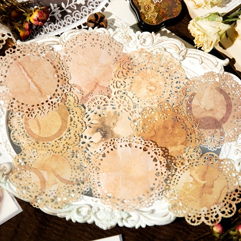 Vintage Lace Scrapbooking Supplies Flower Frame Paper DIY Junk Jou