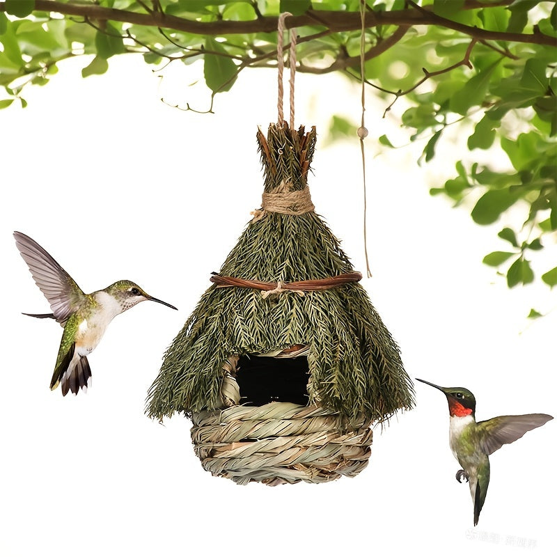 Straw Bird Nest Natural Bird House Hanging Decoration