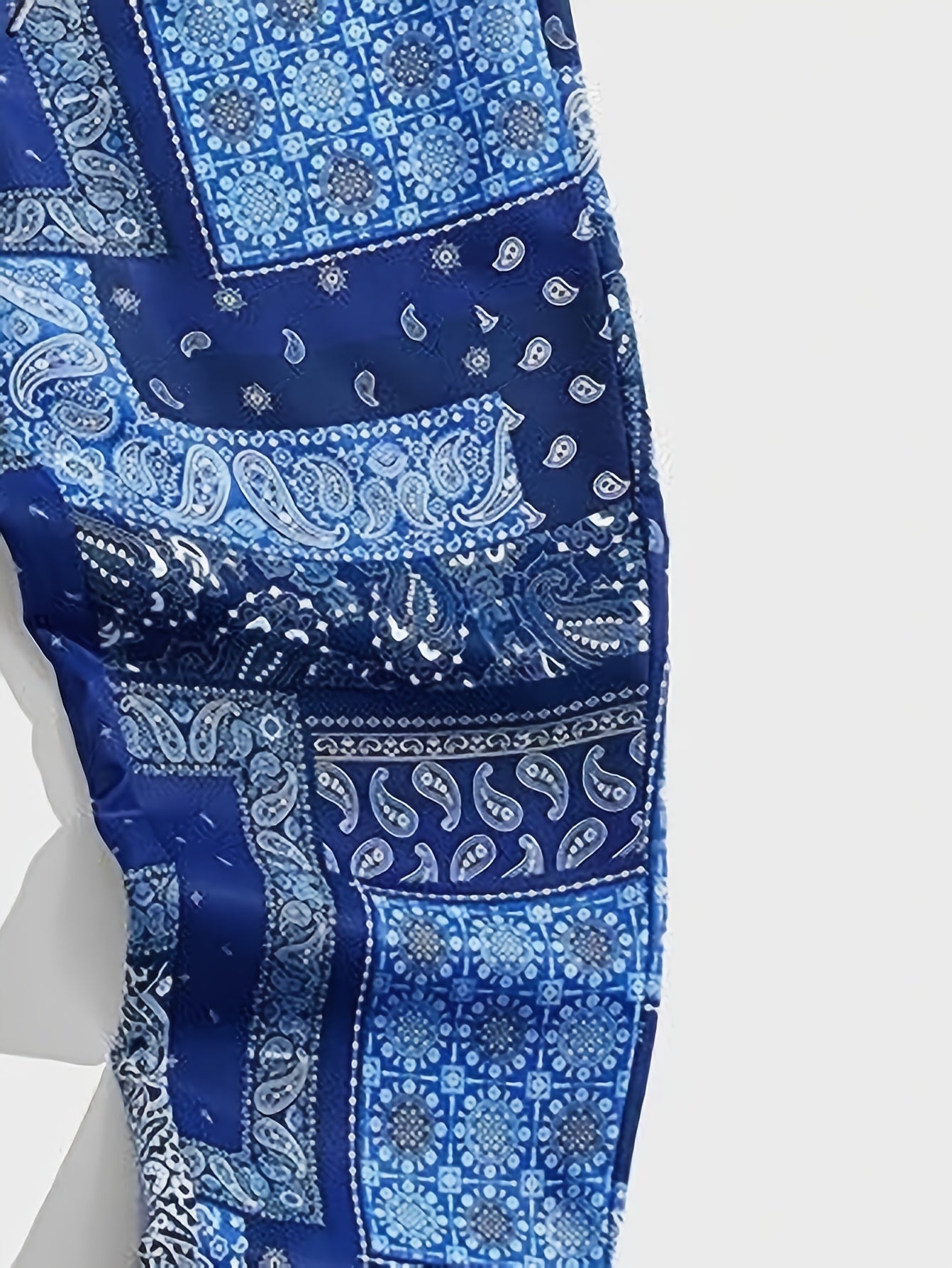 Paisley Bandana Pattern Drawstring Sweatpants Loose Fit Pants