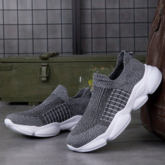Men's Striped Knitted Slip On Sock Shoes