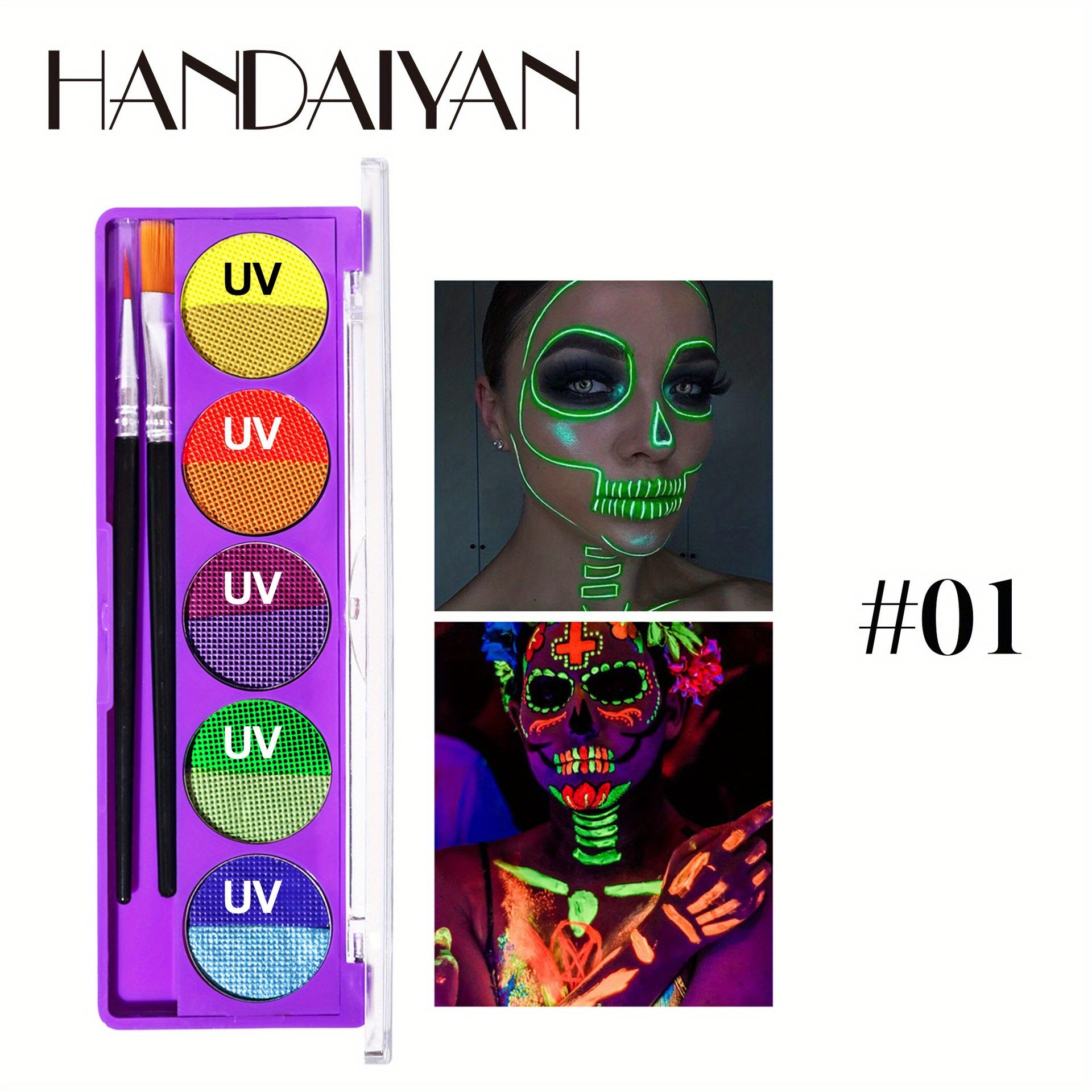 UV Water Soluble Body Paint Halloween Makeup Palette