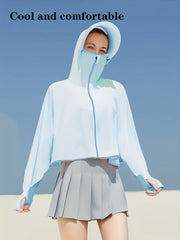 Sunscreen Shawl Hoodie One Piece Long Sleeve Jacket
