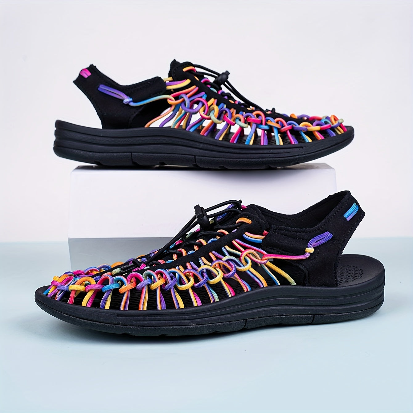 Women's Colorful Handwoven Sandals Casual Outdoor Anti Slip Beach Slippers
