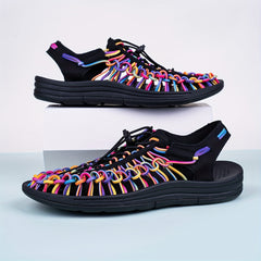 Women's Colorful Handwoven Sandals Casual Outdoor Anti Slip Beach Slippers