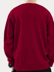 Scenery Pattern Print Men's Knitted Sweater