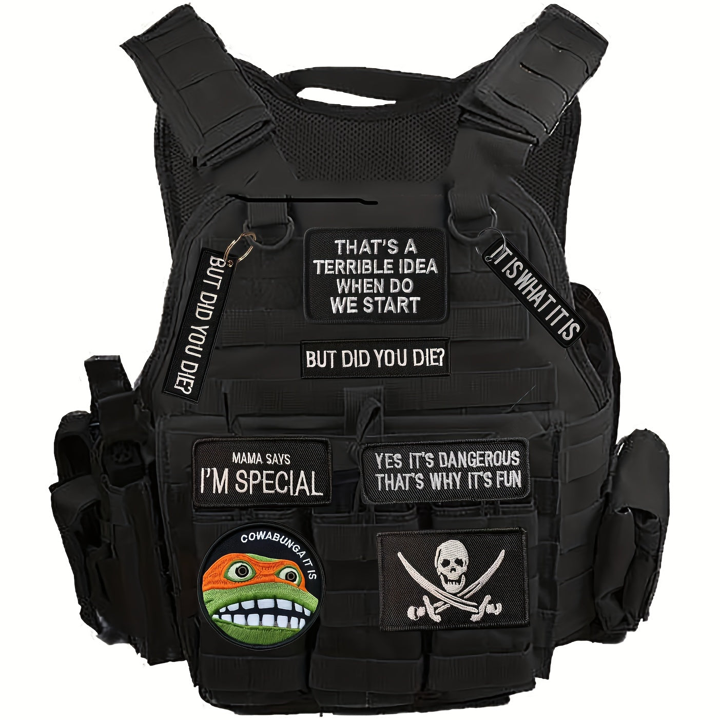 Cowabunga It Is Patch Morale Patches Tactical Funny Embroidered Round Moral