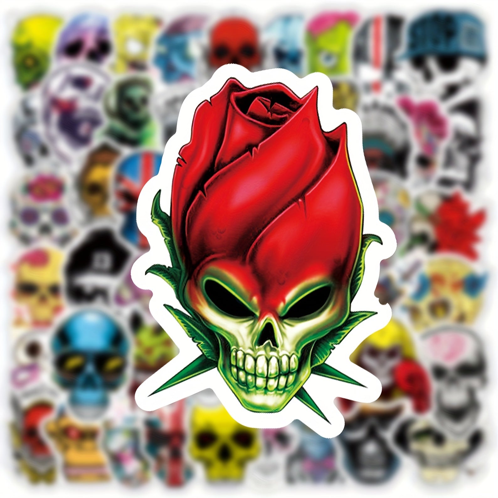 50pcs Skull Series Doodle Stickers, Waterproof Decorative Stickers