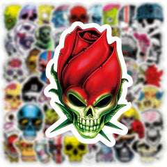 50pcs Skull Series Doodle Stickers, Waterproof Decorative Stickers