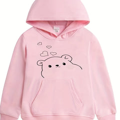 Girls Bear Pattern Smart Hoodie for Halloween Party