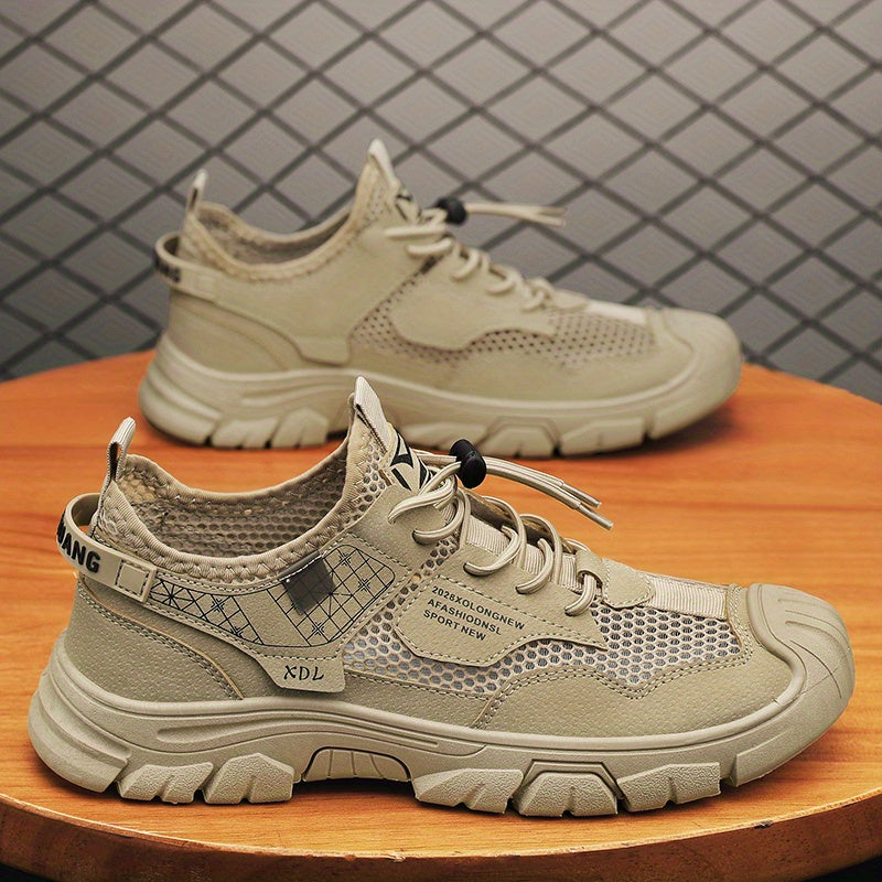 Men's Breathable No Tie Sneakers for Casual Walking