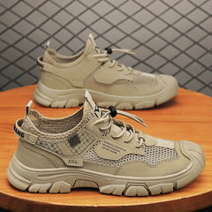 Men's Breathable No Tie Sneakers for Casual Walking